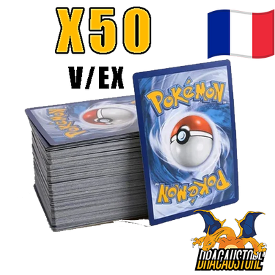 Lot x50 Cartes Pokémon V/EX || Dracaustore.fr