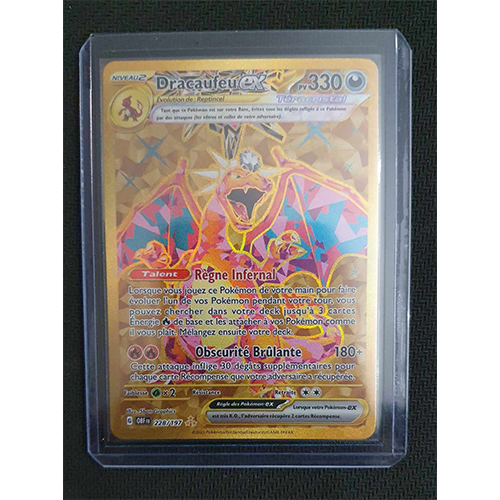 Carte Pokmon Dracaufeu EX 228/197 Gold FR - Flammes Obsidiennes Dracaustore Carte Pokmon Dracaufeu EX 228/197 Gold FR - Flammes Obsidiennes Dracaustore