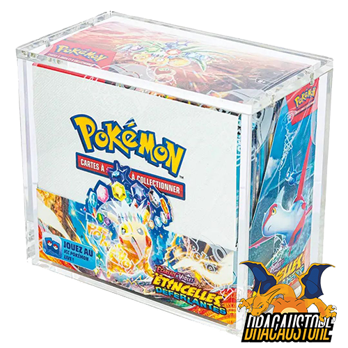 Protection plexiglass acrylique magnétique pour display Pokémon || Dracaustore.fr