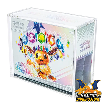 Protection plexiglass acrylique magnétique pour ETB Pokémon || Dracaustore.fr