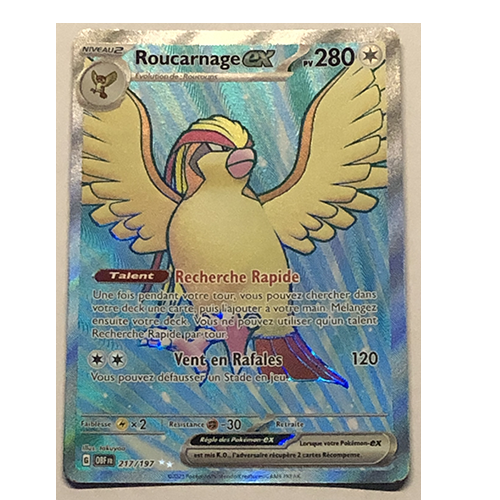 DRACAUSTORE [FR] Carte Pokémon Roucarnage EX 217/197