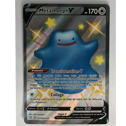 Carte Pokémon Métamorph V Shiny Officielle version Française sv118/sv122