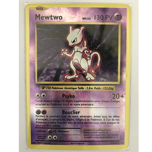 Carte Pokémon Mewtwo Reverse Officielle version FR 051/108