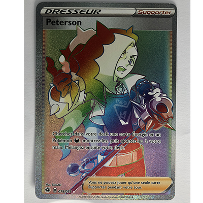 Carte Pokémon Peterson Secrète Rainbow Officielle version Française 078/073