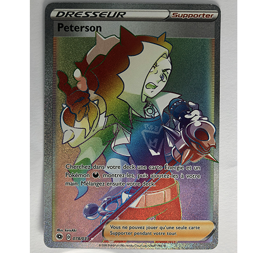 Carte Pokémon Peterson Secrète Rainbow Officielle version Française 078/073