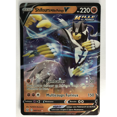 Carte Pokémon Shifours Mille poings V Officielle version Française 087/163