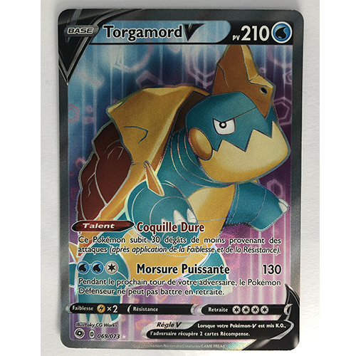 Carte Pokémon Torgamord V Officielle version Française 069/073