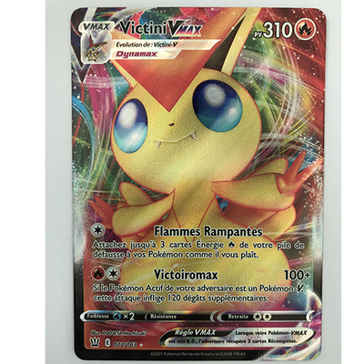Carte Pokémon Victini VMAX Officielle version Française 022/163